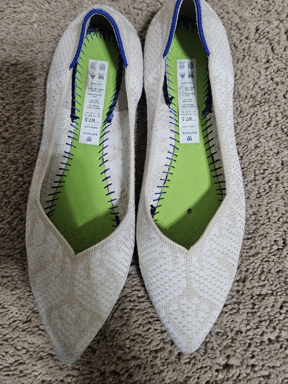 Rothy's Pointed Knit Wedding Lace Flats
